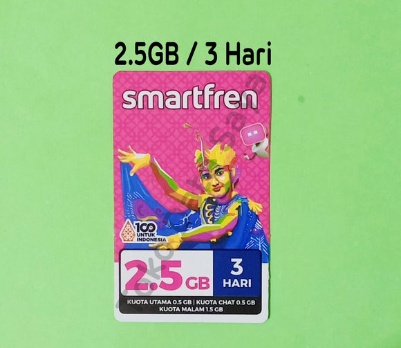 Voucher Kuota Data Smartfren 2.5GB, 3 Hari