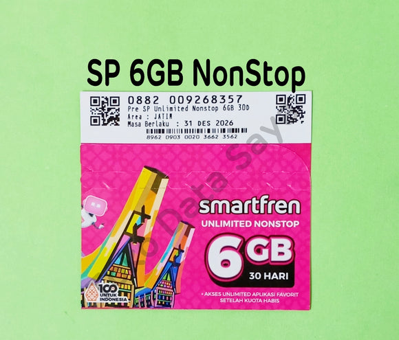 Perdana Kuota Data Smartfren 6GB NonStop