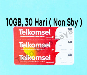 Voucher Kuota Data Telkomsel 10GB, 30 Hari NON (SBY, SDA, TUBAN)