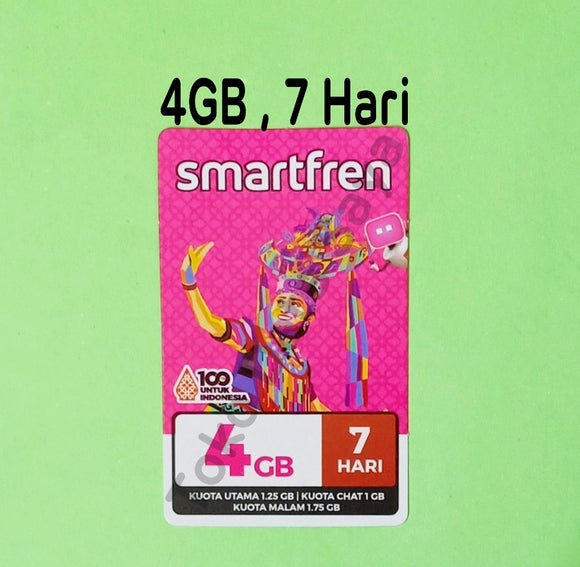 Voucher Kuota Data Smartfren 4GB, 7 Hari
