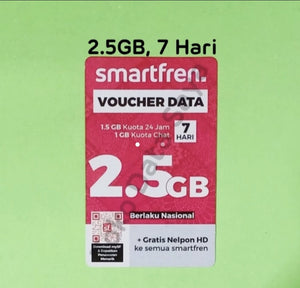 Voucher Kuota Data Smartfren 2.5GB, 7 Hari