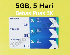 Voucher XL Bebas Puas 3K (5 GB) 5 Hari