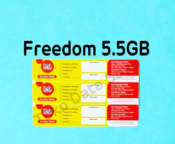 Voucher Kuota Data Indosat Freedom 5.5GB