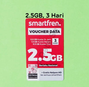 Voucher Kuota Data Smartfren 2.5GB, 3 Hari