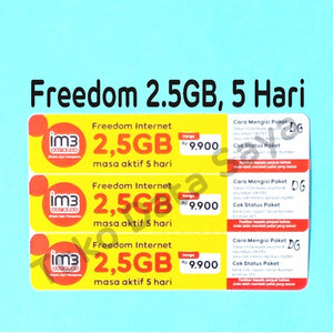 Voucher Kuota Data Indosat Freedom 2.5GB, 5 Hari